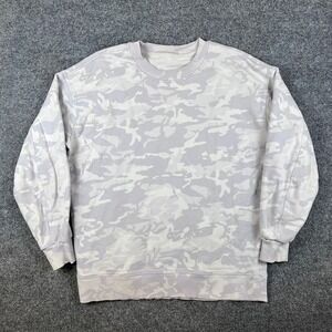 Lululemon Perfectly Oversized Crew Sweatshirt Womens 6 M Gray Camo Pullover